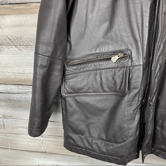 Members Only Genuine Leather Jacket Mens Sz. M RN 28593 Brown Quilted Interior - Picture 4 of 16